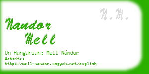 nandor mell business card